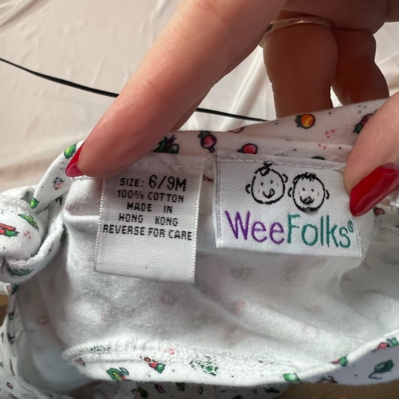 WeeFolks All Over Vegetable Print One Piece Outfit, size 6/9 Months - Picture 2 of 6